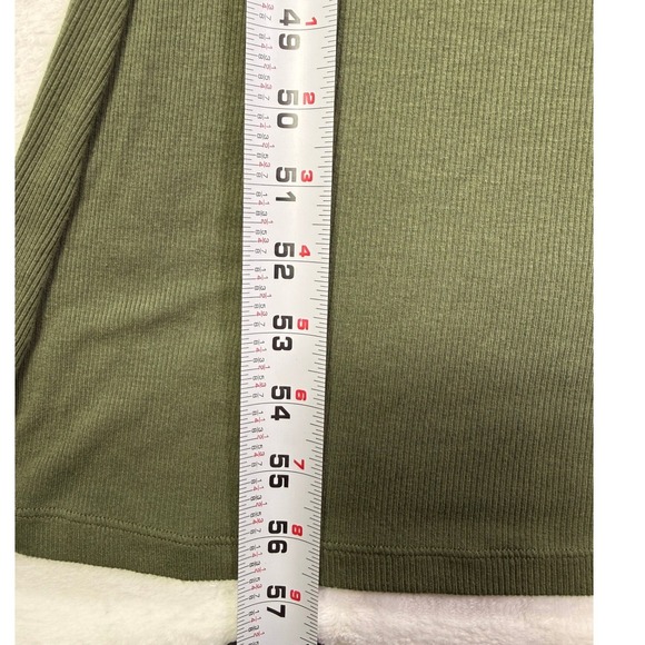 Popilush Olive Green Ribbed Shapewear Maxi Dress Adjustable Strap Athleisure L - Picture 7 of 8